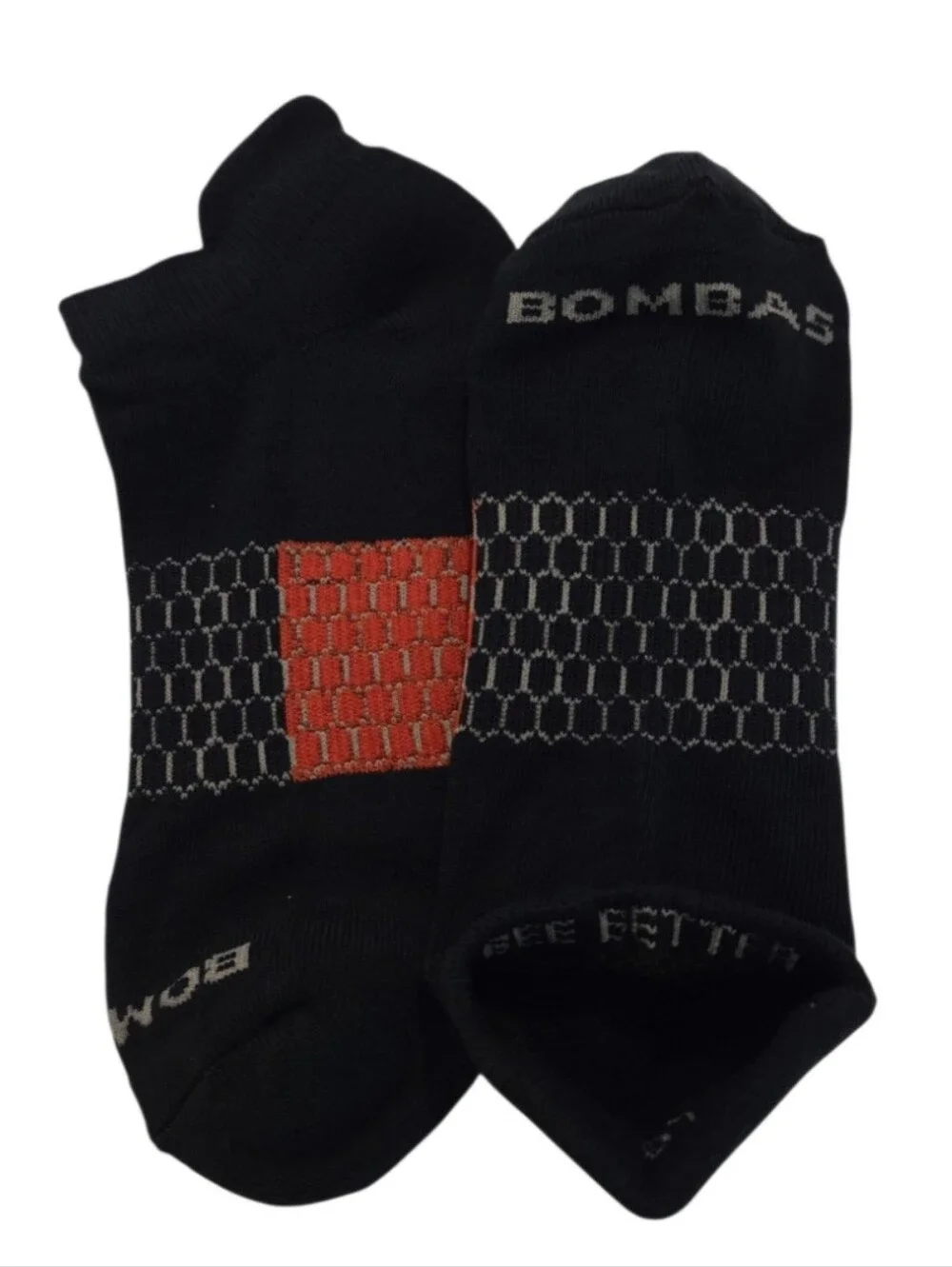 Bombas Large Ankle Socks Black & Red 5 Pair BNWT Unisex Honeycomb Arch Support
